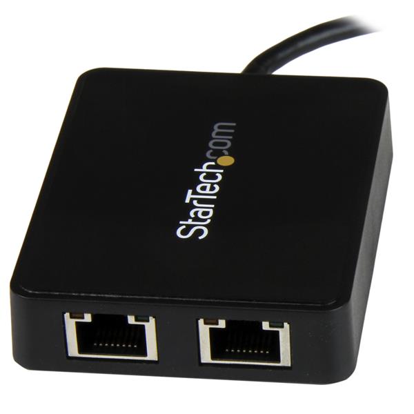 StarTech.com Dual USBC to GbE Adapter with USBA Port