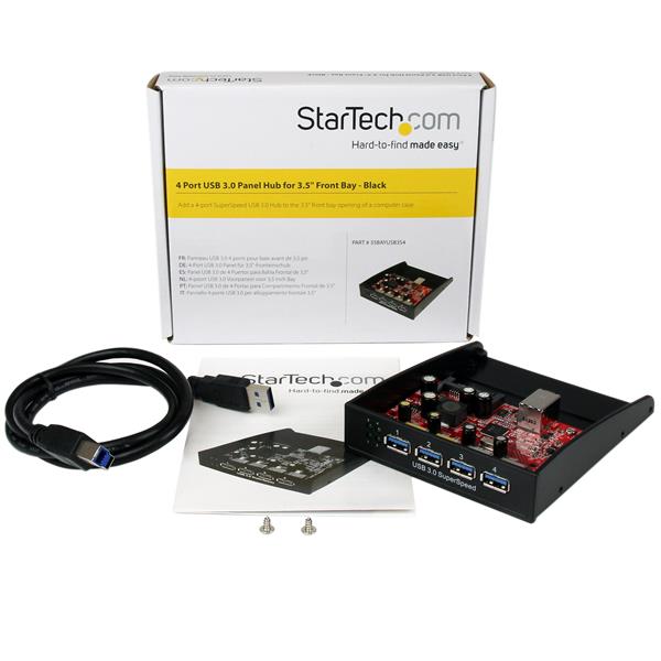 StarTech.com USB3 Front Panel 4 Port Hub 3.5in 5.25in