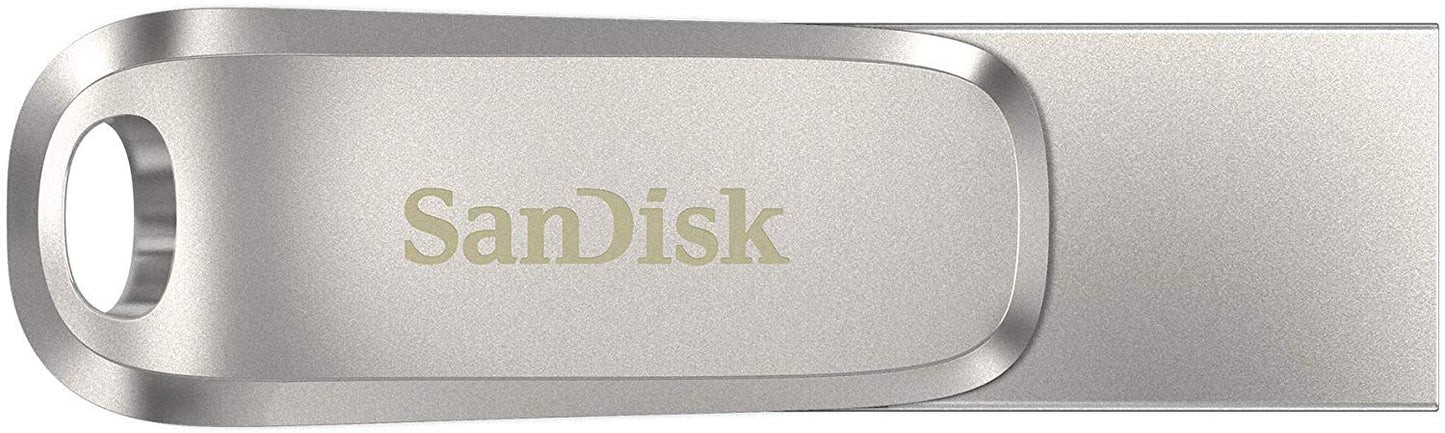 SanDisk Ultra Dual Drive Luxe 256GB USB A USB C Stainless Steel Flash Drive