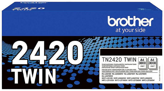 Brother Black Toner Cartridge Twin Pack 2 x 3k pages (Pack 2) - TN2420