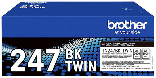 Brother Black Toner Cartridge Twin Pack 2 x 3k pages (Pack 2) - TN247BK