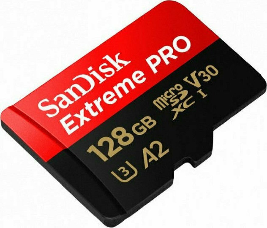 SanDisk Extreme PRO 128GB Micro SDXC UHS-I Class 10 with Adaptor