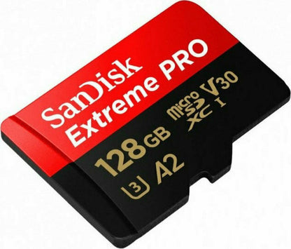 SanDisk Extreme PRO 128GB Micro SDXC UHS-I Class 10 with Adaptor