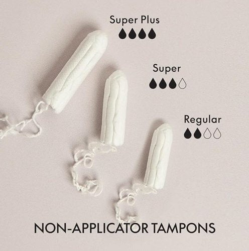 Grace and Green Organic Cotton Non Applicator Tampons Super (Pack of 18) GG0TS002