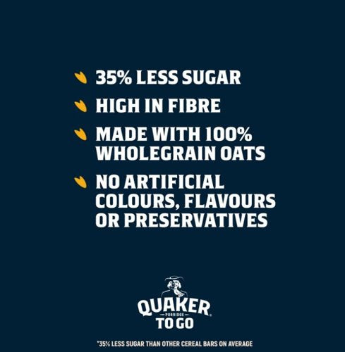 Quaker Porridge To Go Mixed Berries Breakfast 2x6 Bars (Pack of 12) 122637