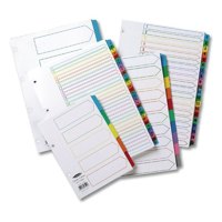 Concord Classic Index Jan-Dec A4 180gsm White Board with Coloured Mylar Tabs 02401/CS24