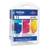 Brother Cyan Magenta Yellow Ink Cartridge Multipack 3 x 6ml (Pack 3) - LC1100RBWBP