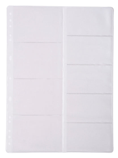 Goldline PVC Pocket Refill for A4 Business Card Binder (Pack 5) GBC9/RZ