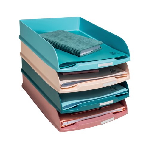 Exacompta Skandi Recycled Plastic Letter Trays Assorted (Pack of 4) 111606SETD