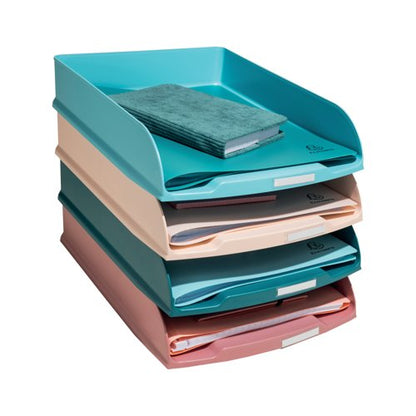Exacompta Skandi Recycled Plastic Letter Trays Assorted (Pack of 4) 111606SETD