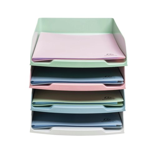 Exacompta Autentik Letter Trays A4+ Assorted (Pack of 4) 111303SETD