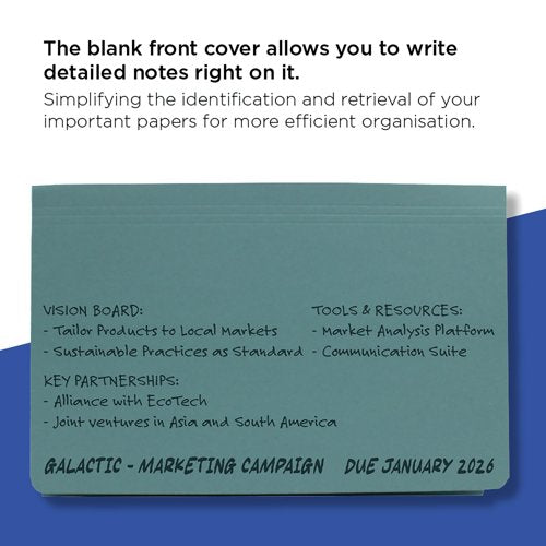 Exacompta Guildhall Full Flap Pocket Wallet Foolscap Blue (Pack of 50) PW2-BLU