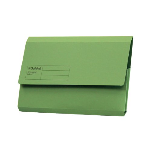 Exacompta Guildhall Document Wallet Foolscap Green (Pack of 50) GDW1-GRN