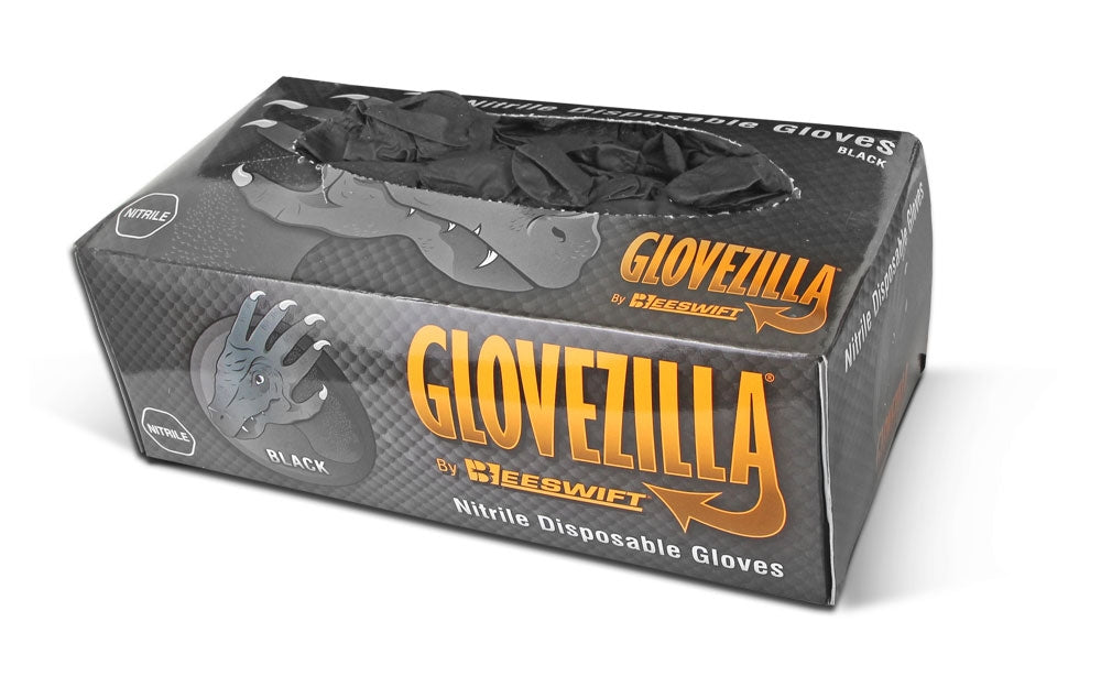 Glovezilla Black Powder Free Nitrile Gloves Pack 100's (All Sizes)
