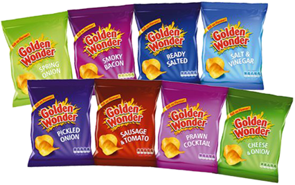 Golden Wonder Fully Flavoured Roast Chicken Flavour Crisps 32.5g Full Box 32 Pack