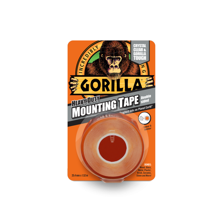 Gorilla 1.5 M Heavy Duty Double Sided Mounting Tape Indoor & Outdoor - Clear