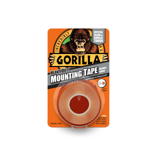 Gorilla 1.5 M Heavy Duty Double Sided Mounting Tape Indoor & Outdoor - Clear