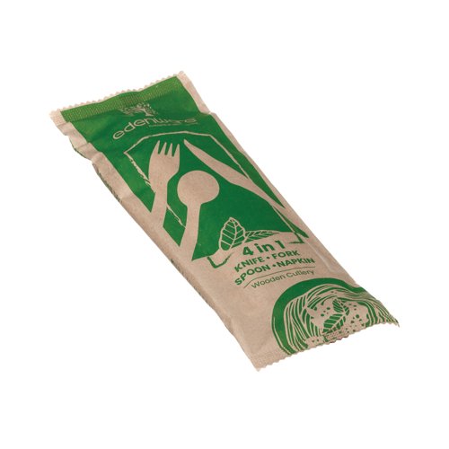 Go-Pak 4-in-1 Wooden Cutlery Meal Set (Pack of 500) G02012