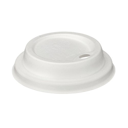 Go-Pak Moulded Fibre Coffee Cup Lid 8oz White (Pack of 1000) D06031
