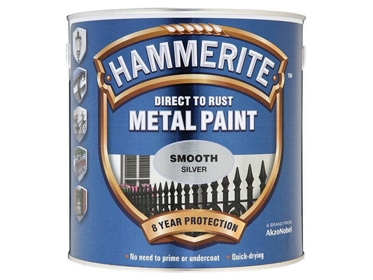 Hammerite Direct to Rust 2.5L Metal Paint - Smooth Silver