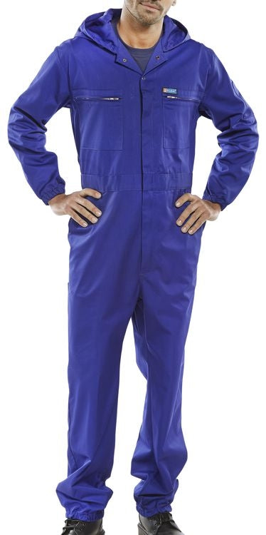 Hooded Boiler Suit Poly Cotton ROYAL BLUE {All Sizes}