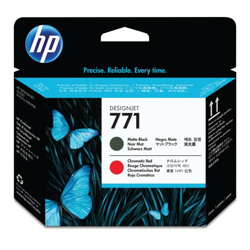 HP 771 DesignJet Printhead Matte Black/Chromatic Red CE017A