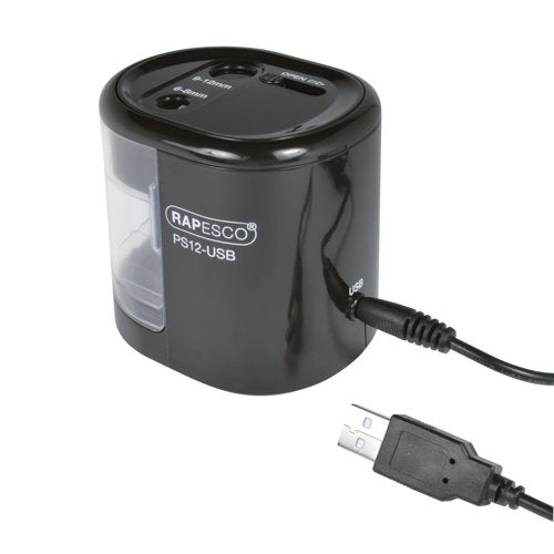 Rapesco USB Electric Pencil Sharpener Black 1449