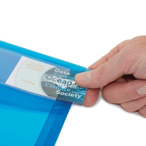 Rapesco Eco Recycled ID Popper Wallet Assorted Bright A4 Transparent (Pack of 5) 0700