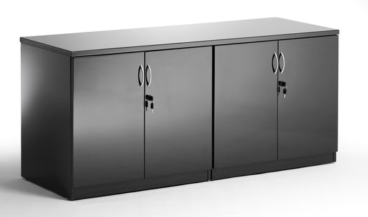 Dynamic High Gloss 1600mm Credenza Twin Cupboard Black I000909