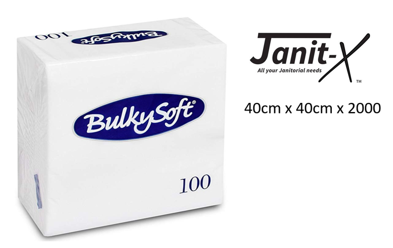 Bulky Soft Napkins White 100 2Ply 40cm x 40cm