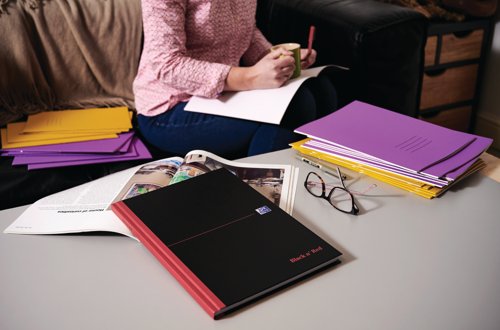 Black n' Red Casebound Smart Ruled Hardback Notebook A4 100080428