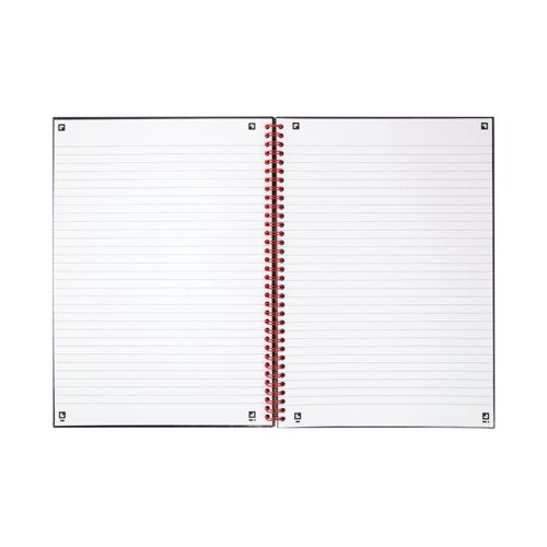 Black n' Red Wirebound Ruled Perforated Hardback Notebook A4 (Pack of 5) 100102248