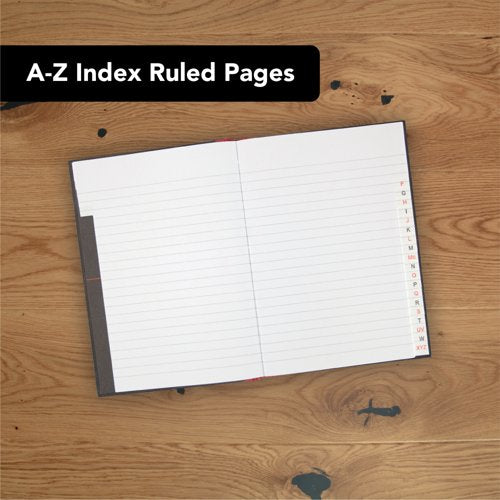 Black n' Red Casebound Hardback A-Z Notebook 192 Pages A5 (Pack of 5) 100080491