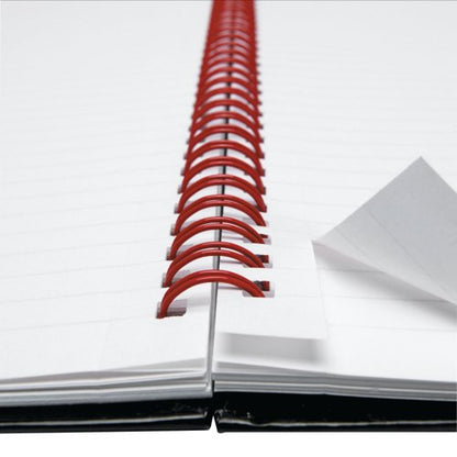 Black n' Red Wirebound Ruled Margin Hardback Notebook 140 Pages A5+ (Pack of 5) 100080192
