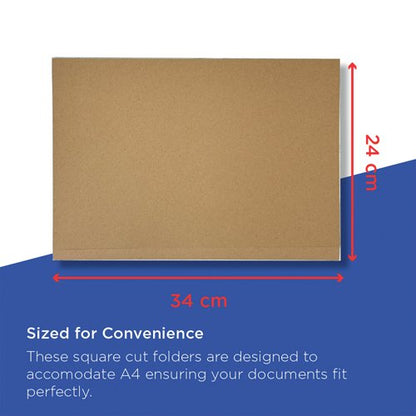 Guildhall Square Cut Folder Mediumweight Foolscap Buff (Pack of 100) FS250-BUFZ