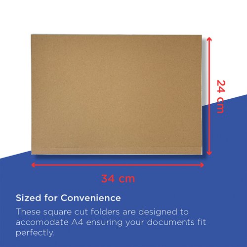 Guildhall Square Cut Folder Mediumweight Foolscap Buff (Pack of 100) FS250-BUFZ