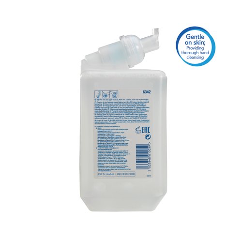 Scott Foam Hand Cleanser Unscented 1L Refills Clear Pack of 6 6342