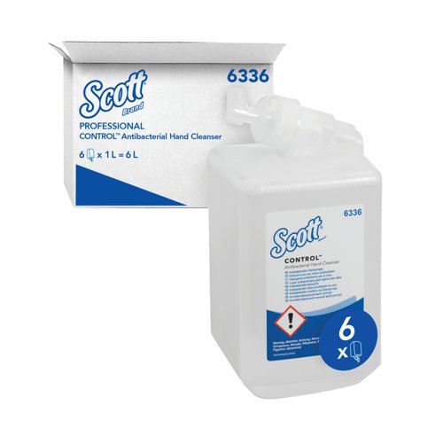 Scott Antibacterial Hand Cleanser 1L Refill Clear Pack of 6 6336