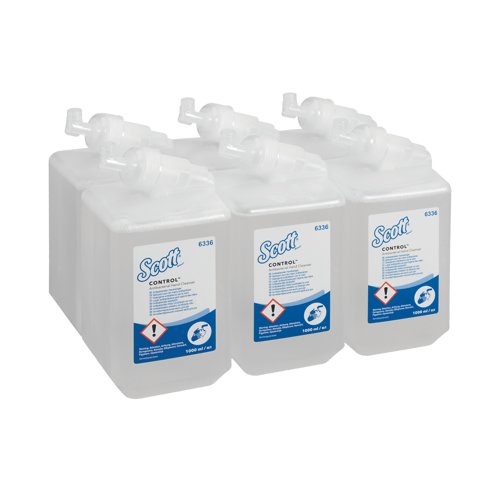 Scott Antibacterial Hand Cleanser 1L Refill Clear Pack of 6 6336