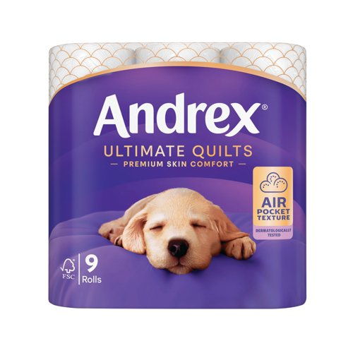 Andrex Ultimate Quilts Toilet Roll 3-Ply 155 Sh/Roll Pack of 9 4474132