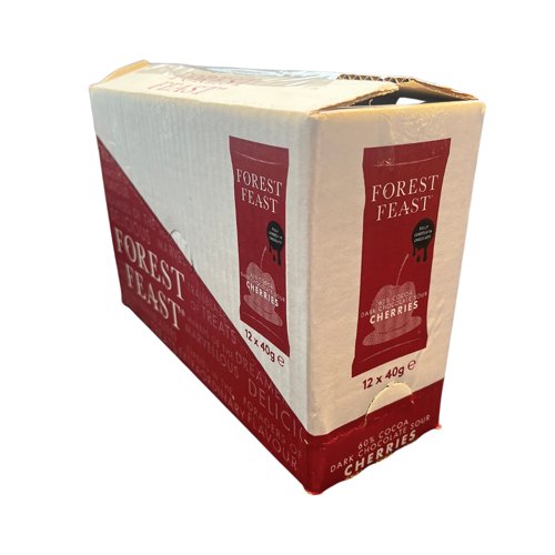 Forest Feast Belgian Dark Chocolate Sour Cherries Impulse40g (Pack of 12) 06020