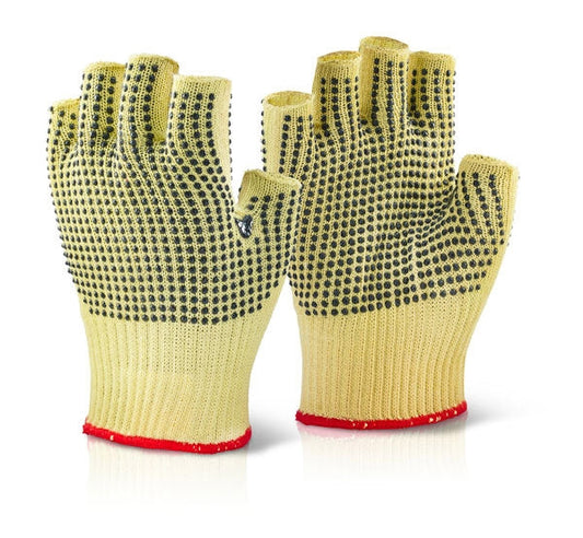 Kevlar Medium Fingerless Dotted Gloves {All Sizes}
