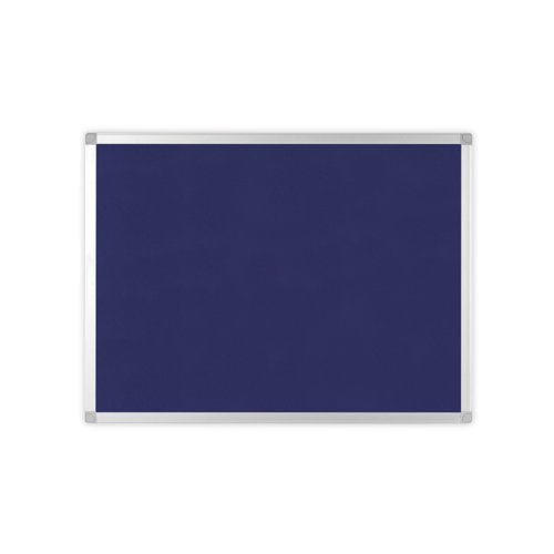 Q-Connect Aluminium Frame Felt Noticeboard with Fixing Kit 900x600mm Blue 9700028