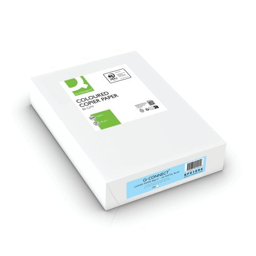 Q-Connect Blue Ream Coloured Copier A4 Paper 80gsm (500 Pack) KF01094