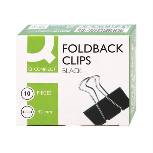 Q-Connect Foldback Clip 42mm Black (Pack of 10) KF01285