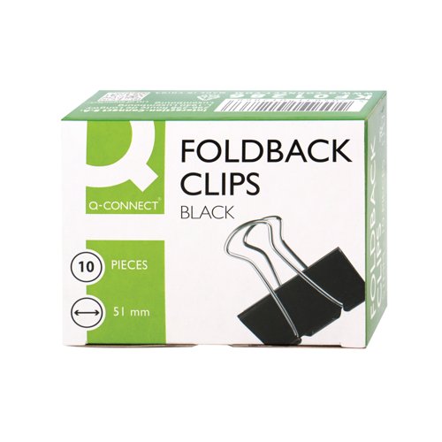 Q-Connect Foldback Clip 51mm Black (Pack of 10) KF01286