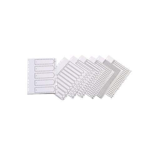 Q-Connect 20-Part A-Z Index Multi-punched Polypropylene White A4 KF013 ...