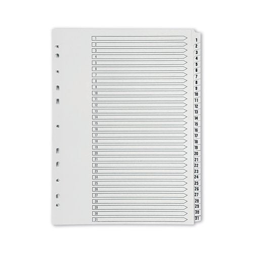 Q-Connect 1-31 Index Multi-punched Polypropylene White A4 KF01357