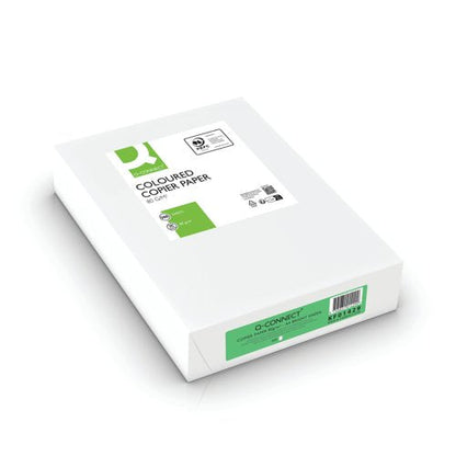 Q-Connect Bright Green Coloured A4 Copier Paper 80gsm Ream (Pack of 500) KF01429