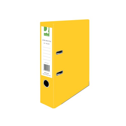 Q-Connect Lever Arch File Paperbacked A4 Yellow (10 Pack) KF01470